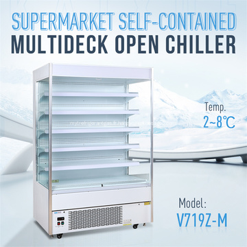 Congélateur de vitrine de réfrigérateur à refroidissement ouvert commercial